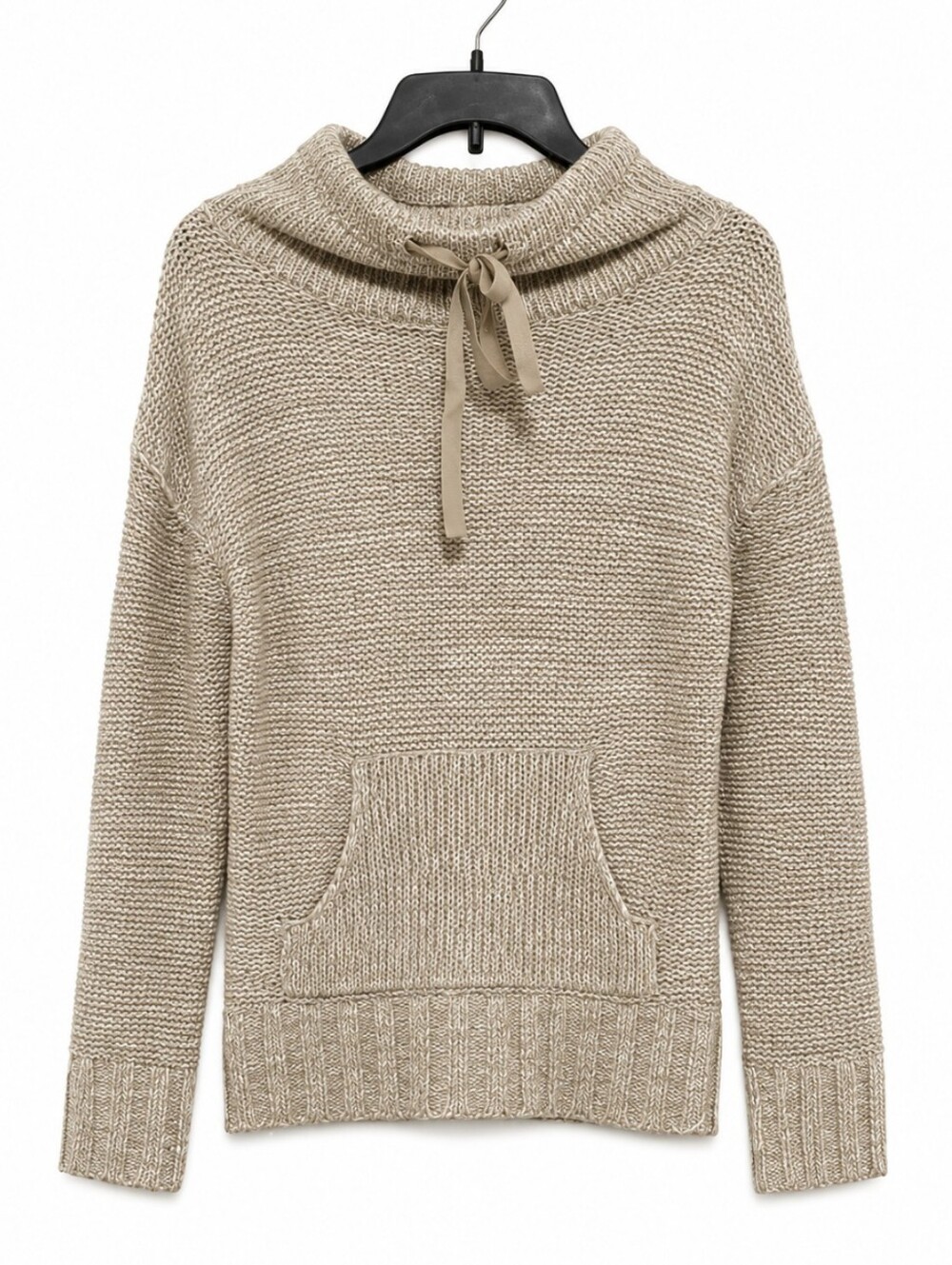 Rue21 Women's Size Small Beige Drawstring Funnel Neck Sweater